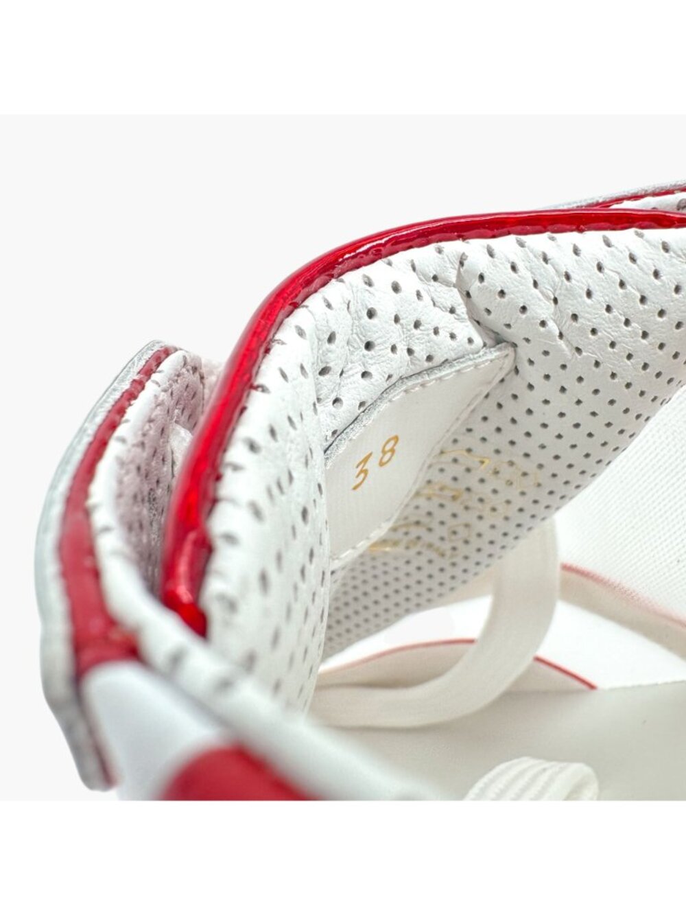 Christian Louboutin Sharkina White Mesh Red Sneakers Size 38 US 8 Women's 6968 - Picture 14 of 15